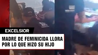 Madre de feminicida llora al ver lo que hizo su hijo en departamento de CDMX [upl. by Killy27]