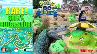 RARE SHINY BULBASAUR HUNTING IN THE PARK CAUGHT TONS OF NEW SHINIES Pokemon Go Community Day Event [upl. by Eeslehc900]