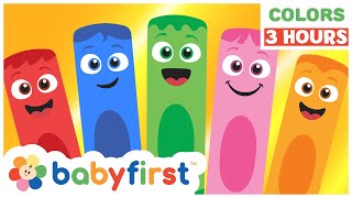 Toddler Learning Video  Learn Colors for Kids  3 Hours of Color Crew Compilation  BabyFirst TV [upl. by Ruder]