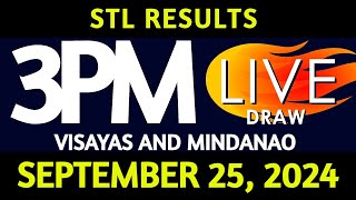 Stl Result Today 300 Pm draw September 25 2024 Wednesday Visayas and Mindanao Area LIVE [upl. by Hanaj]