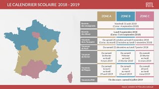 Découvrez le calendrier des vacances scolaires 20182019 [upl. by Nivrad]