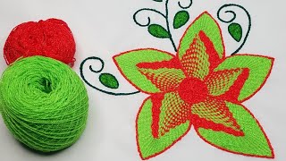 bordar flores grandes embroidery lovers  bordado de servilleta [upl. by Nahtad]