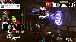 Lego The Incredibles Undermined FREE PLAY All 10 Minikits  HTG [upl. by Buckie]