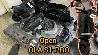 Open OLA S1pro Scooter  mud flap seat bucket side panel taillight wiring controller [upl. by Enimajneb]