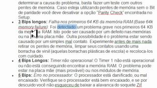 Entendendo os Beeps da BIOS e decobrindo defeito no seu computador [upl. by Araj]