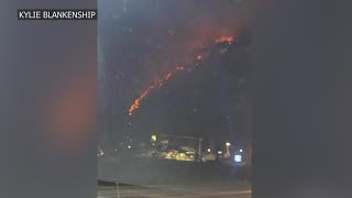 Fire burns mountainside near Grundy [upl. by Etterrag]