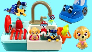 Paw Patrol Pups Clean Dishes with Toy Kitchen Sink [upl. by Adriell245]