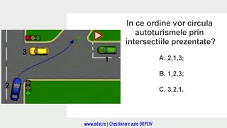 In ce ordine vor circula autoturismele prin intersectiile prezentate [upl. by Neyu]