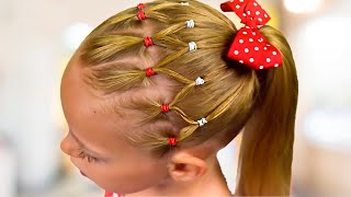 MUST HAVE Ponytail Style with Hair ELASTICS and Hair TIE  2024 Hairstyles for Girls [upl. by Ydurt735]