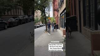 David Muir seen for the first time after the TrumpHarris presidential debatewalking his dog in NYC [upl. by Keldon]