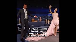 Ariana Grande throws dress on couch ArianaGrande Arianators Wicked jimmyfallonshow [upl. by Hijoung529]