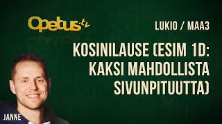 Kosinilause Esim 1d kaksi mahdollista sivunpituutta [upl. by Nigen]