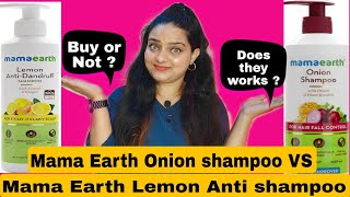 Mama Earth Lemon 🍋 Anti Dandruff Shampoo VS Mama Earth Onion 🧅 shampoo Comparison which is Better 🤔 [upl. by Bravin822]