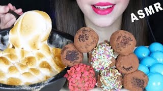 Hazelnut Crush ASMR chocolate cake pops baked marshmallows biscuit Mukbang bites only [upl. by Solracnauj]