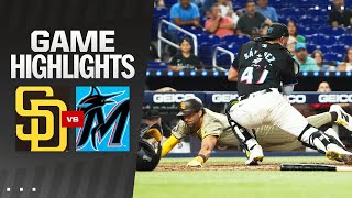 Padres vs Marlins Game Highlights 8924  MLB Highlights [upl. by Toney]