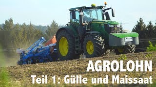 Lohnunternehmen Agrolohn im Frühjahr Gülleausbringung und Maissaat [upl. by Yesnnyl]