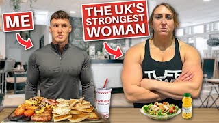 I swapped diets with the UK’S STRONGEST WOMAN 7000 CALORIES [upl. by Ryley]