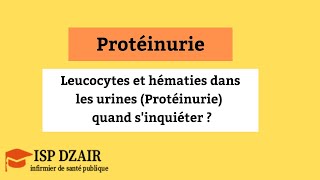 Leucocytes et hématies dans les urines Protéinurie  quand sinquiéter [upl. by Nahtnhoj859]