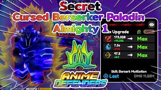 Showcase Cursed Berserker Knight Almighty Evo  Cursed Berserker Paladin  Anime Defenders  Roblox [upl. by Eannej313]