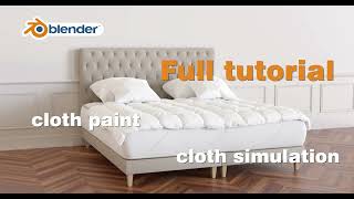 Tuto how to make a perfect bed  pillow  comforter  mattress  cloth simulation amp paint blender [upl. by Imnubulo]