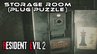 Resident Evil 2 RE2 Remake I Supply Storage Room  King amp Queen Plug Puzzle [upl. by Sibelle]