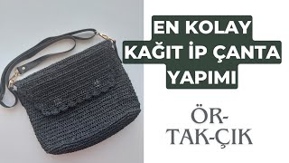 EN KOLAY KAĞIT İP ÇANTA YAPIMI [upl. by Ahsenyt37]