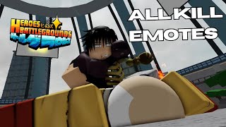 ALL KILL EMOTES  Roblox Heroes Battlegrounds [upl. by Leahcimnoj299]