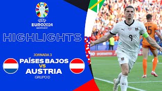 HIGHLIGHTS  Países Bajos vs Austria  UEFA EURO 2024  J3  TUDN [upl. by Ahsir]