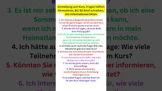 Anmeldung zum Kurs Fragen höflich formulieren B1 B2 Brief schreiben Um Informationen bitten [upl. by Ennalyrehc]