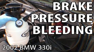 BMW 330i 325i E46 Brake Pressure Bleeding DIY and Fix for Endless Bubbles [upl. by Means]