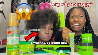 Doing my mannequin THICK hair only using Green Products [upl. by Charlton]