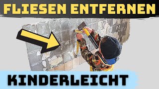 Fliesen entfernen  3 Möglichkeiten Alte Fliesen wegstemmen  runterschlagen  Wand verputzen [upl. by Linetta463]