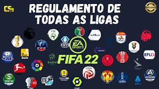 FIFA 22  O REGULAMENTO DE TODAS AS LIGAS PRO MODO CARREIRA [upl. by Aihsei]