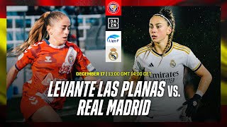 Levante las Planas vs Real Madrid  Liga F 202324 Matchday 12 Full Match [upl. by Charmian979]