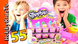 55 Surprise Shopkins Case of BLIND BASKETS Season 2 Cool Fridge Vending Machine HobbyKids [upl. by Piscatelli926]