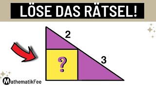 Berechne die Fläche des Quadrats  Mathe RÄTSEL Geometrie [upl. by Zilber675]