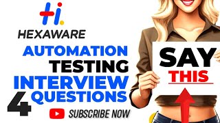 Hexaware automation testing interview questions and answers [upl. by Devora]