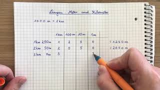 Längen Kilometer und Meter Umrechnen Tabelle 3 Klasse 3 Homeschooling Daheim Lernen Homeschooling [upl. by Anahir]