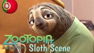 Zootopia  Sloth Scene European Portuguese Subs amp Trans [upl. by Esereht]