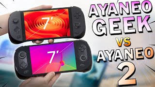 AYANEO GEEK vs AYANEO 2 AMD Ryzen 7 6800u [upl. by Aneala604]