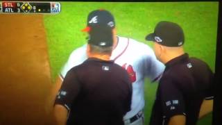 Atlanta Braves vs Cardinals100512 Fans Throw Trash on Field After Controversial Ump Call [upl. by Thorlie]