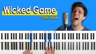 How To Play “Wicked Game” by Chris Isaak Piano Tutorial  Chord Chart [upl. by Neelhtac105]