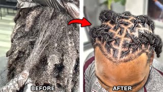 Retwisting Freeform Dreadlocks  AMAZING Dreadlock Transformation [upl. by Sleinad]