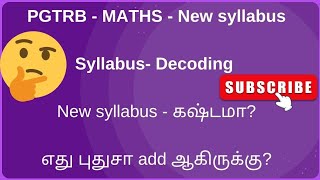 PGTRB SYLLABUS  2024 pgtrb2024 pgtrb maths tutorflicks [upl. by Ecnerret]