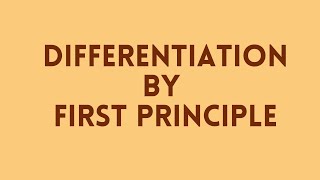 Differentiation by first principle L1 [upl. by Bergstein97]