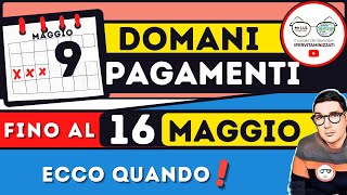 DOMANI 9 MAGGIO ⚡ PAGAMENTI INPS FINO al 16 ➡ DATE ANTICIPI RDC AUF PENSIONI BONUS 200€ CIG [upl. by Plume]