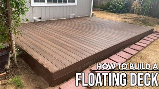 How To Build A Floating Deck For Beginners EASY DIY Floating Composite Vinyl Deck Install [upl. by Eerrahs]