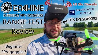 Eachine EV800DM Diversity FPV Goggles with DVR Range Test amp Review [upl. by Parker]