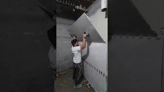 Installing bathroom wall tiles tiles tilework ceramictiles tile ceramic construction shorts [upl. by Pulling]