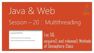 Multithreading in Java  56  acquire and release Methods of Semaphore Class in Java [upl. by Innavoij42]